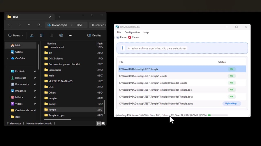 Nouvelle interface de BulkUploader dans OpenKM 8.2.9.